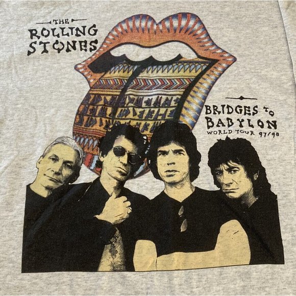 Rolling Stones Tour L/S T-Shirt Rare! Bridge to Babylon 1997/1998 sz XL Vintage - Picture 2 of 8